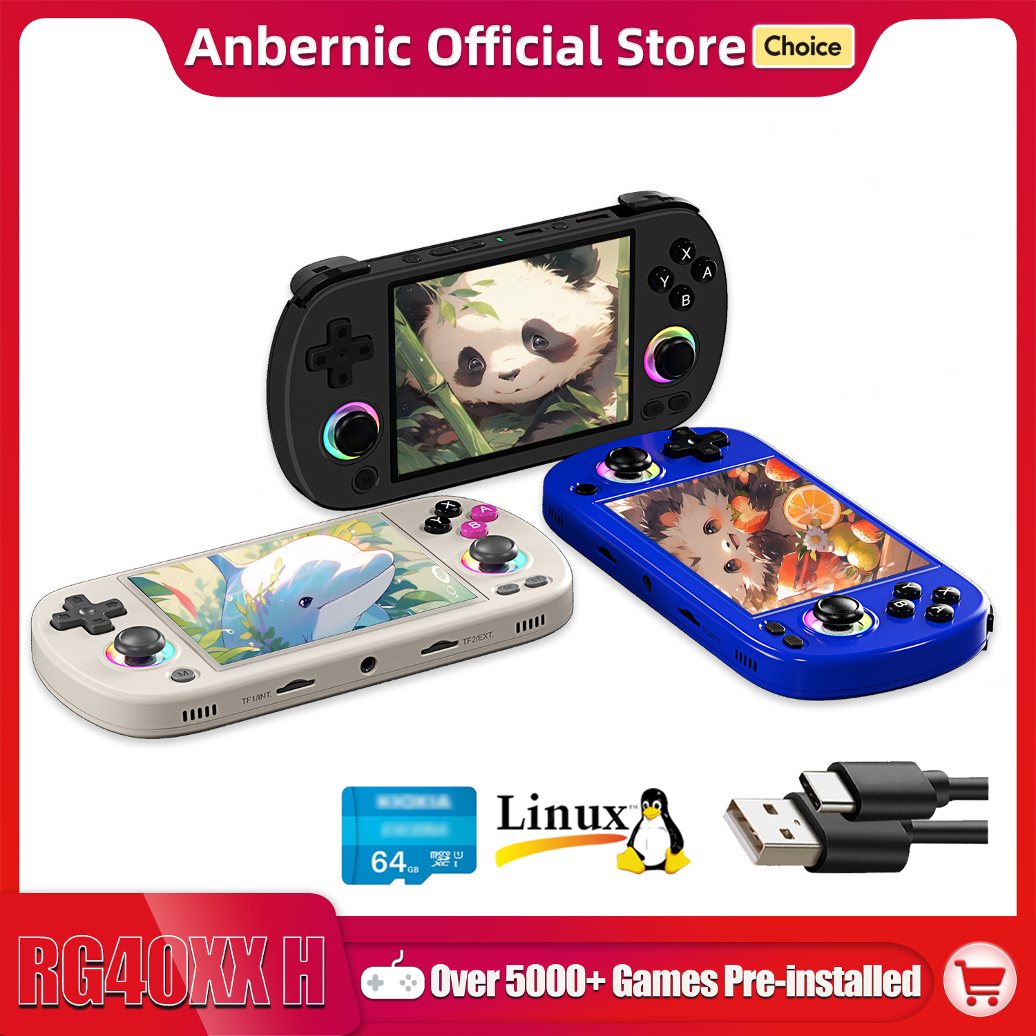 Gaming Console Linux - ANBERNIC RG40XX H Handheld Game Console