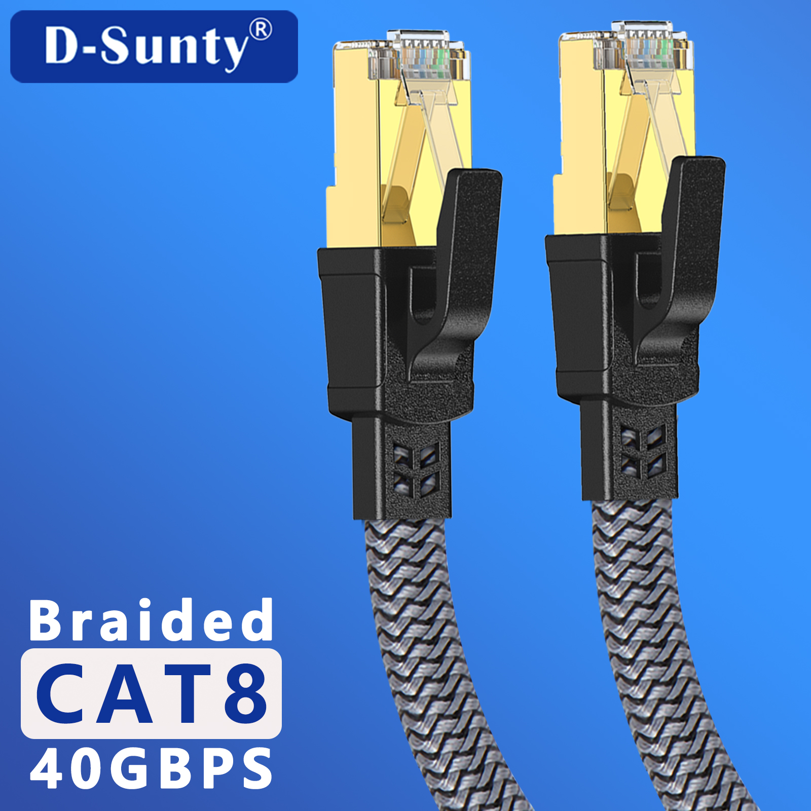 Lan Cable Gaming - D-Sunty Ethernet Cable CAT8 40Gbps Nylon