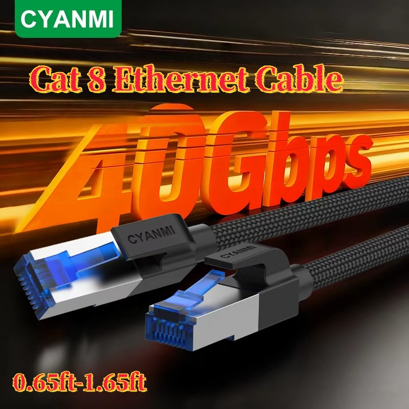 Lan Cable Gaming - CYANMI Cat 8 Ethernet Cable 100FT,