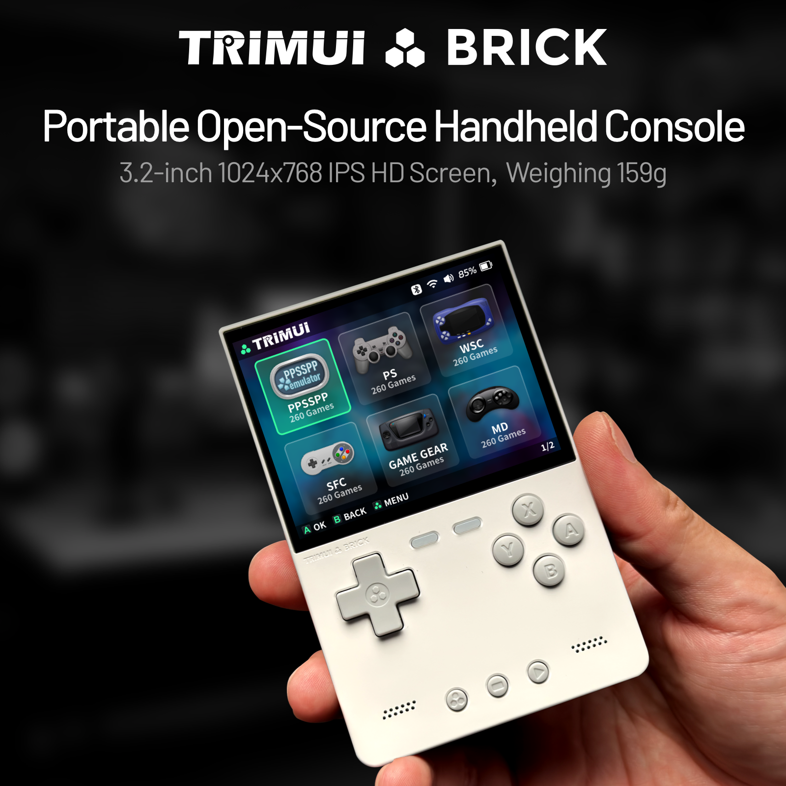 TRIMUI BRICK CNC Metal Retro H - Gaming Console Linux recensie en prijs
