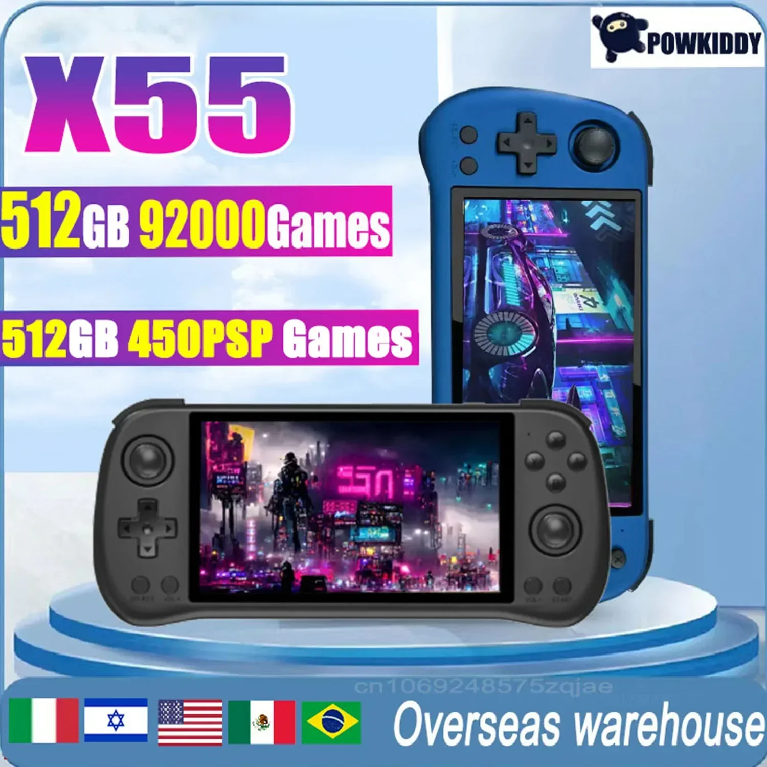 POWKIDDY X55 5.5INCH IPS Scree - Gaming Console X55 recensie en prijs