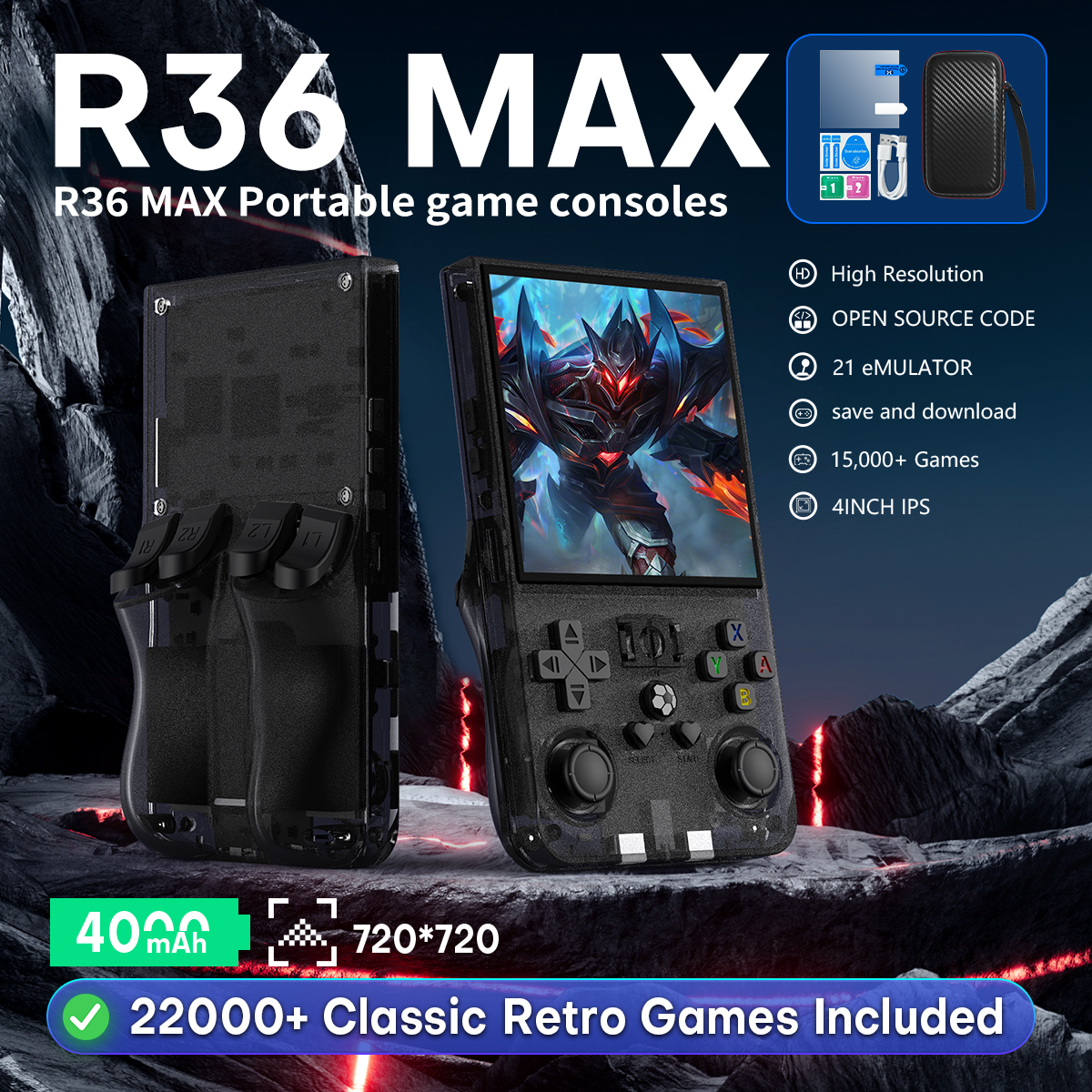 Open Source R36MAX Portable Vi - Gaming Console All In One recensie en prijs