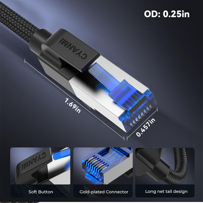 CYANMI Cat 8 Ethernet Cable 10 - Lan Cable Gaming recensie en prijs